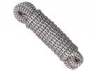 Polyester/Polypropylene Braided Mooring Rope With Spliced Eye 16 Plaited 12mm x 10 Metre - White/Black - 01.920.602